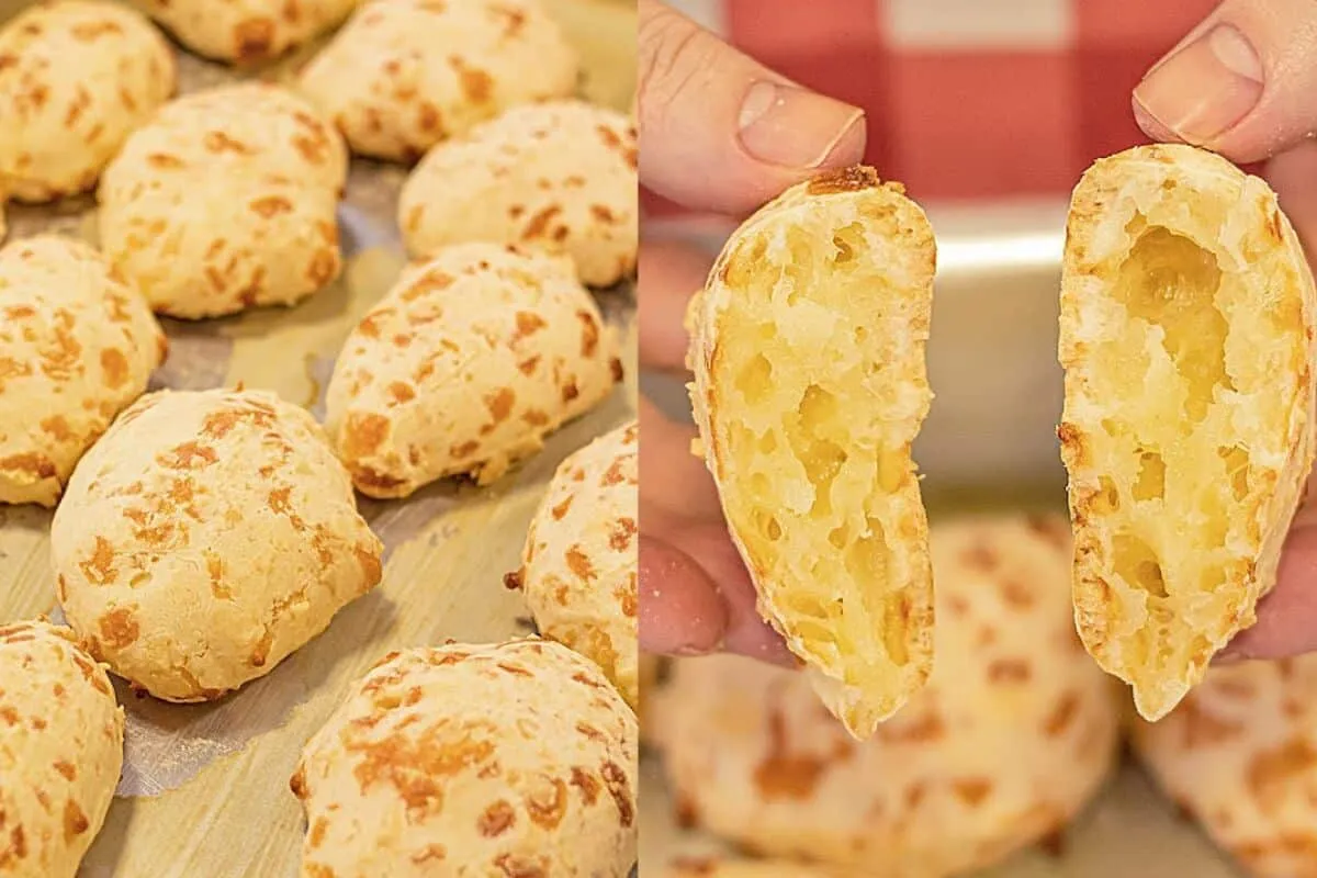 Pão de queijo fácil feito á mão, ideal pra servir quentinho no café