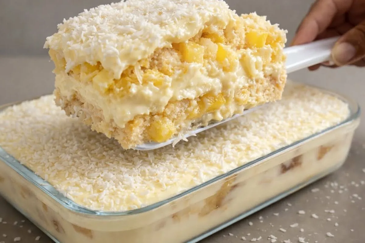 Pavê de abacaxi, uma sobremesa prática e deliciosa que não vai ao fogo e fica pronta num instante