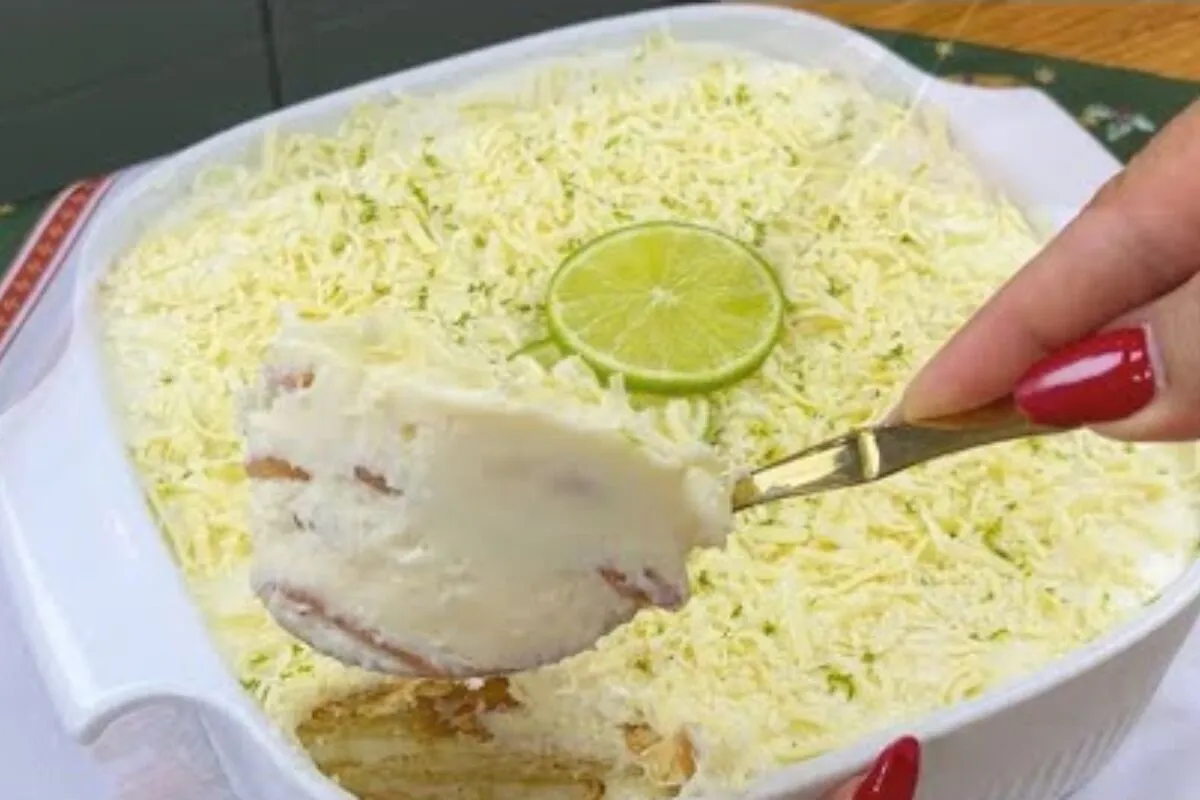 Pavê de limão que não vai ao fogo e fica pronto rápido, com um creme azedinho irresistível