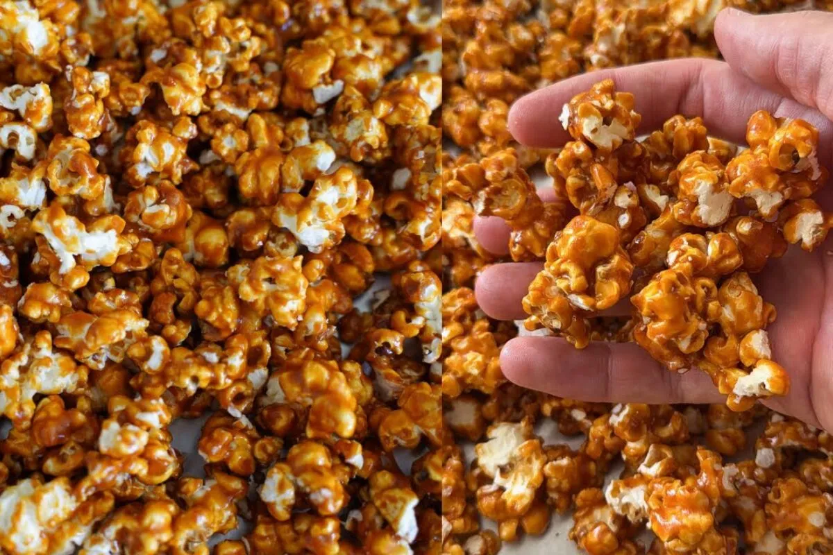 Pipoca doce caramelizada igual de cinema para as crianças aproveitarem no fim de ano
