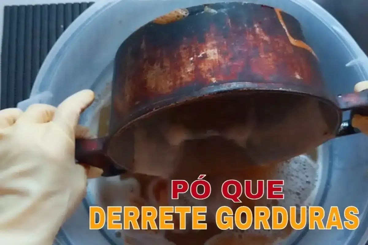 Pó que derrete gordura queimada e deixas as panelas brilhando novamente