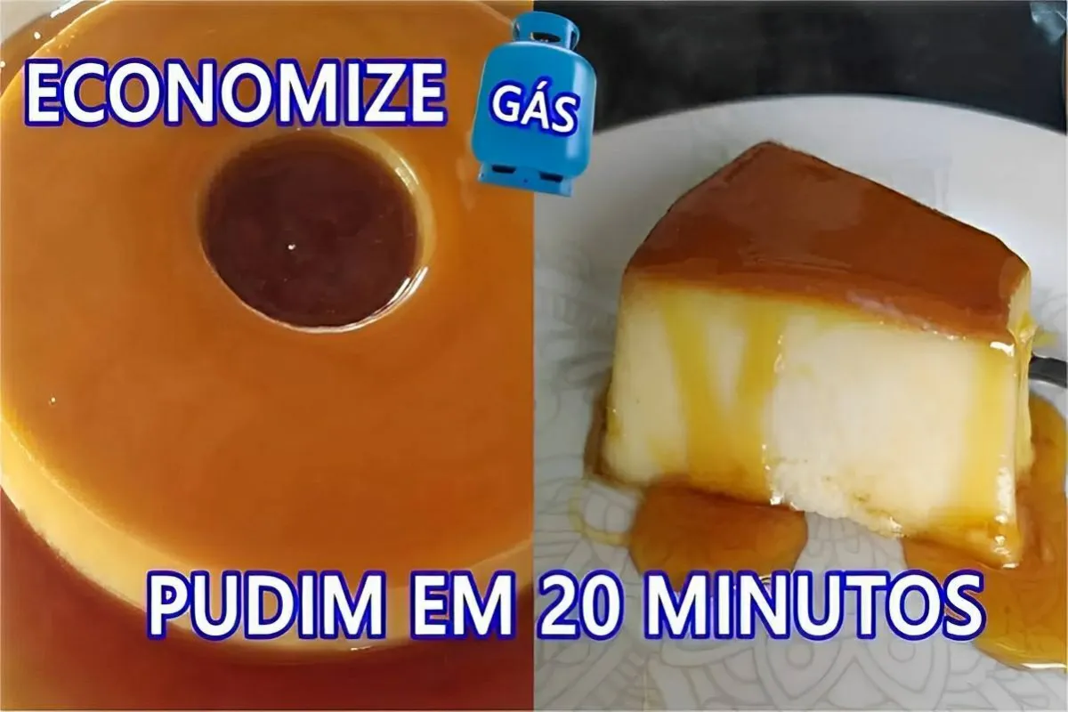 Pudim cremoso e delicioso com apenas 20 minutos de cozimento em banho-maria
