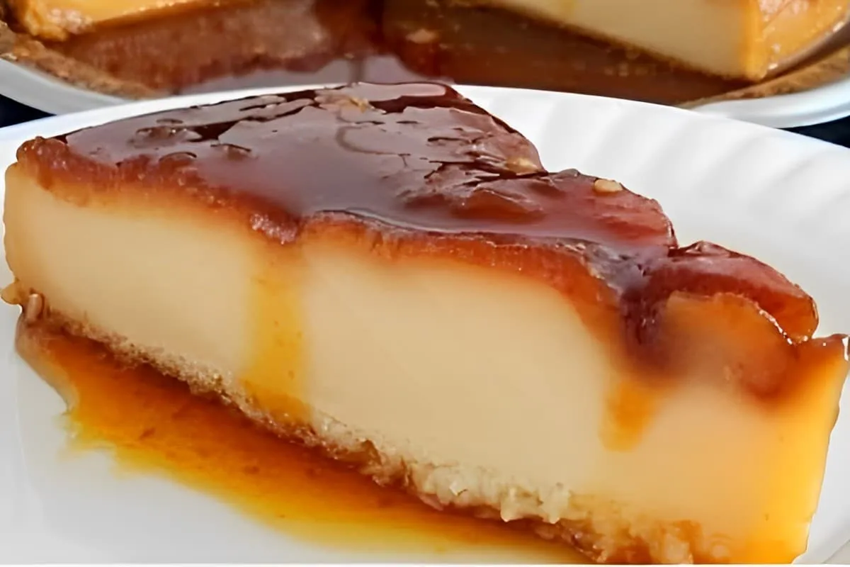 Pudim de bolacha ou pudim engana visita feito no liquidificador fica uma delícia