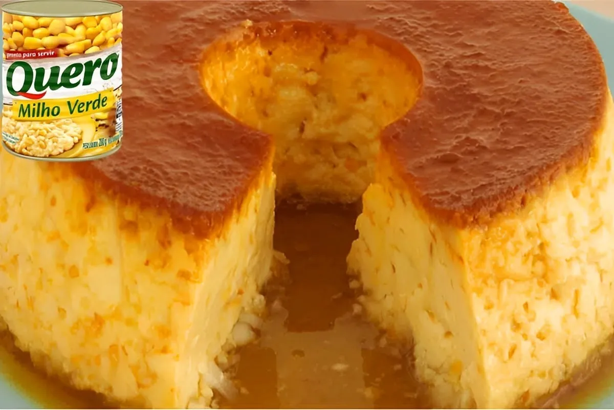 Pudim de milho com milho de latinha e coco fácil é só bater os ingredientes e levar ao forno