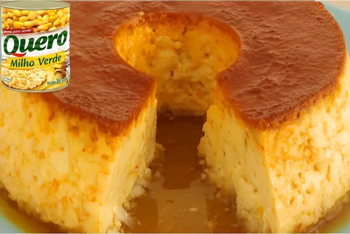 Pudim de milho de latinha uma sobremesa diferente e deliciosa