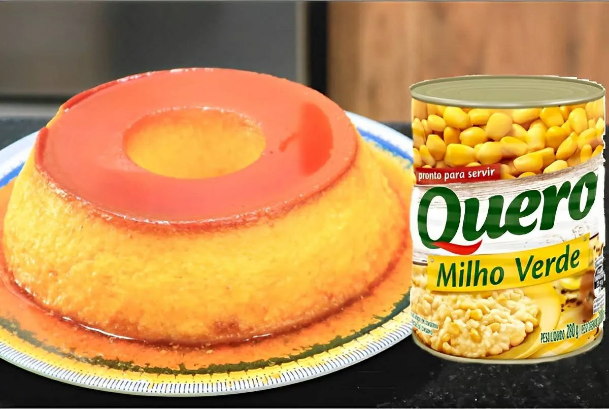 Pudim de milho de latinha uma sobremesa fácil e deliciosa feita no liquidificador