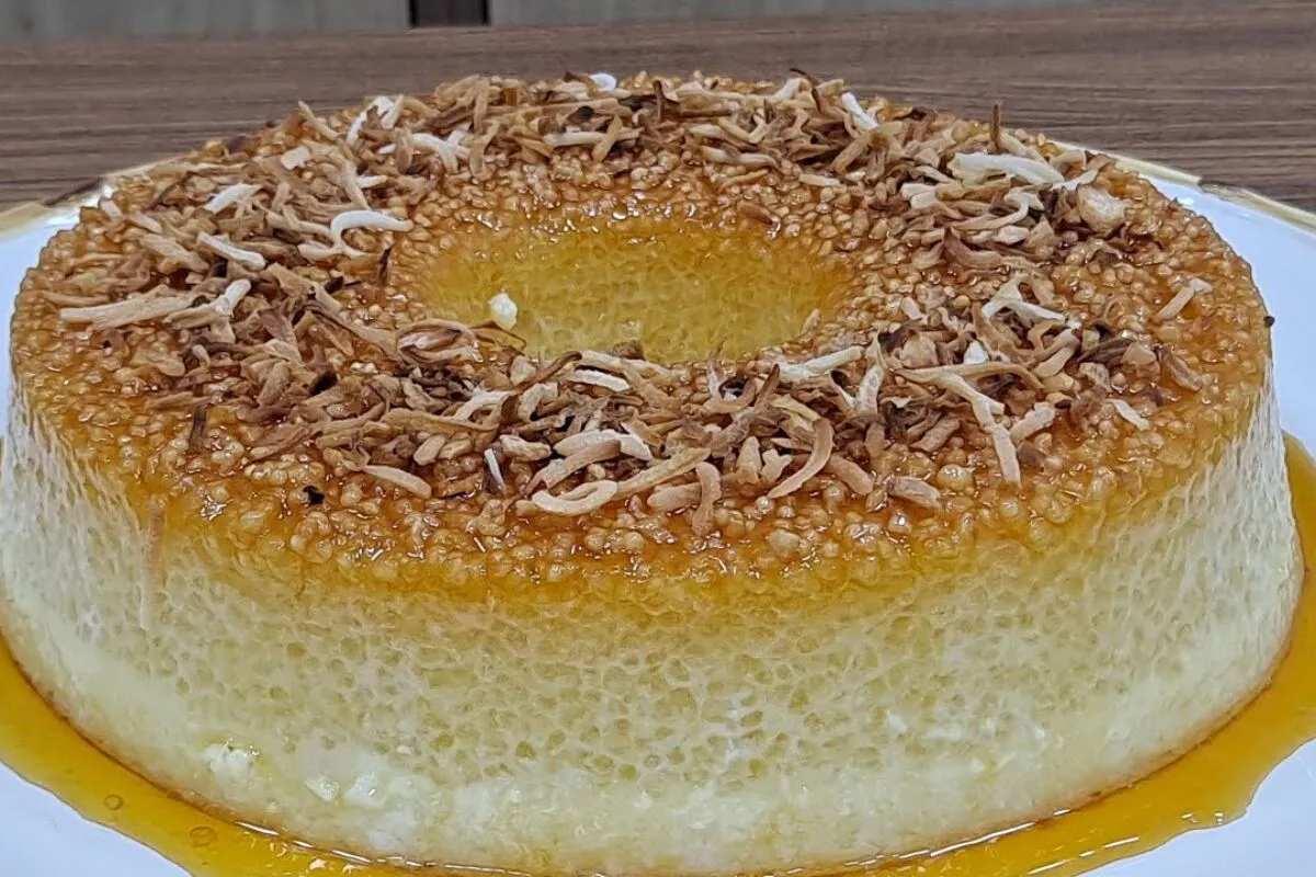 Pudim de tapioca sem mistério e muito fácil de fazer, ideal para uma sobremesa geladinha