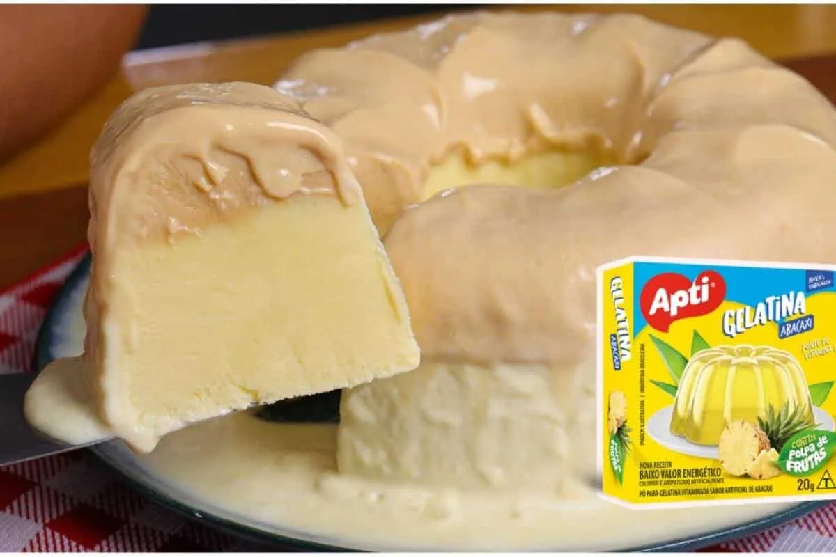 Pudim sorvetão com gelatina maravilhoso que fica pronto em poucos minutos
