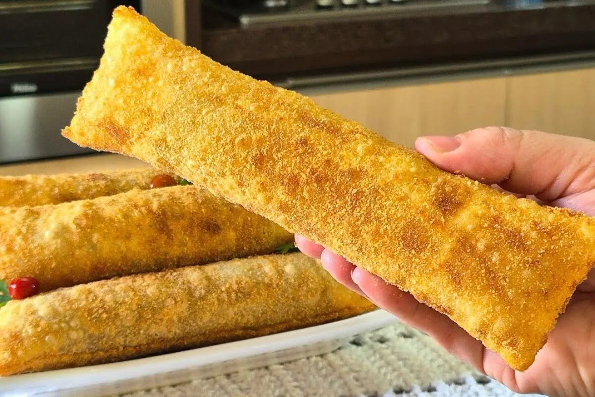 Receita de cigarrete de carne e queijo delicioso com massa sequinha e crocante