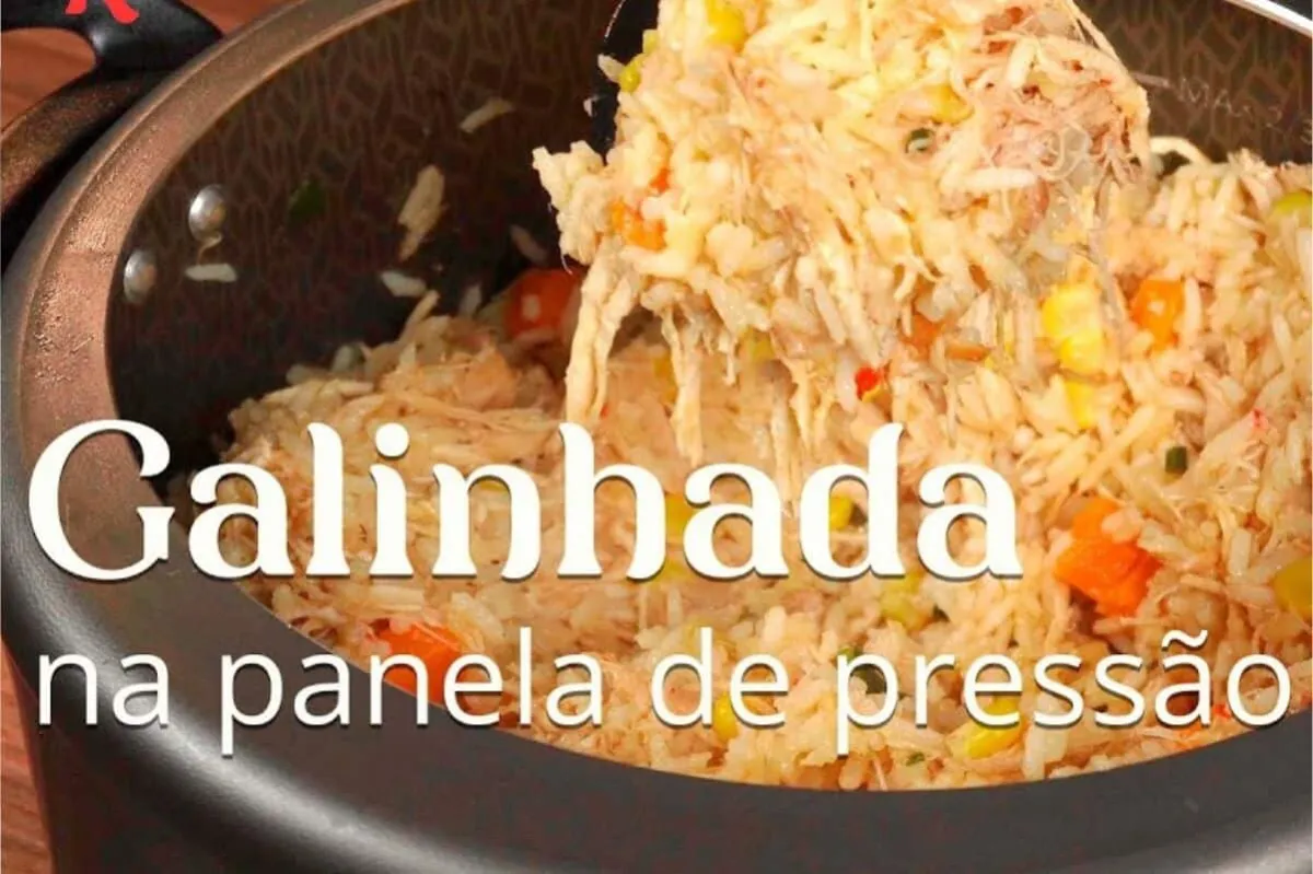 Receita de galinhada completa feita na panela de pressão que fica uma delícia