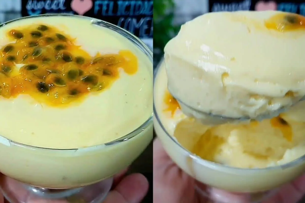 Receita de mousse de fruta feita com apenas 3 ingredientes para uma sobremesa rápida e refrescante