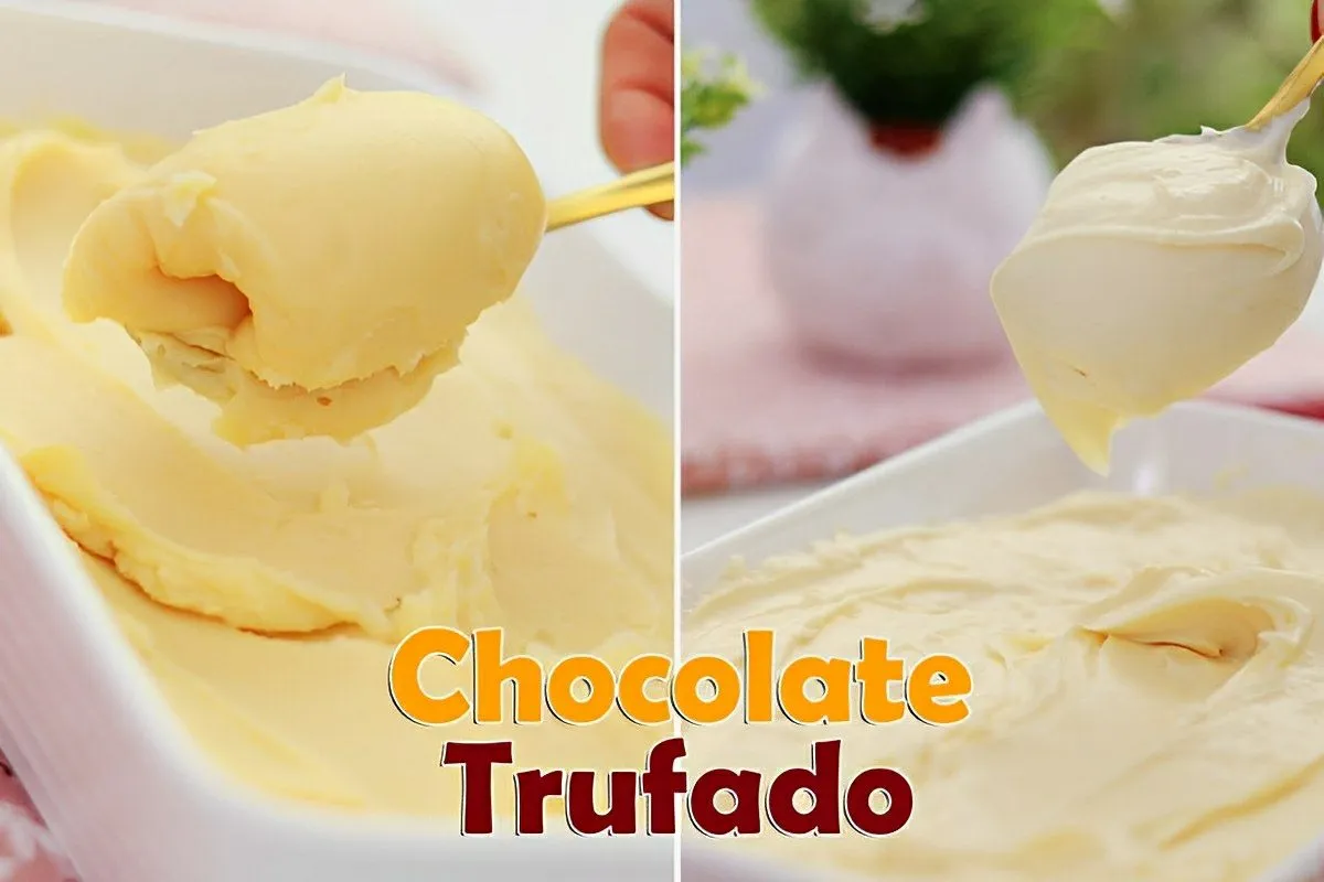 Recheio de chocolate branco trufado perfeito para bolos tortas e trufas