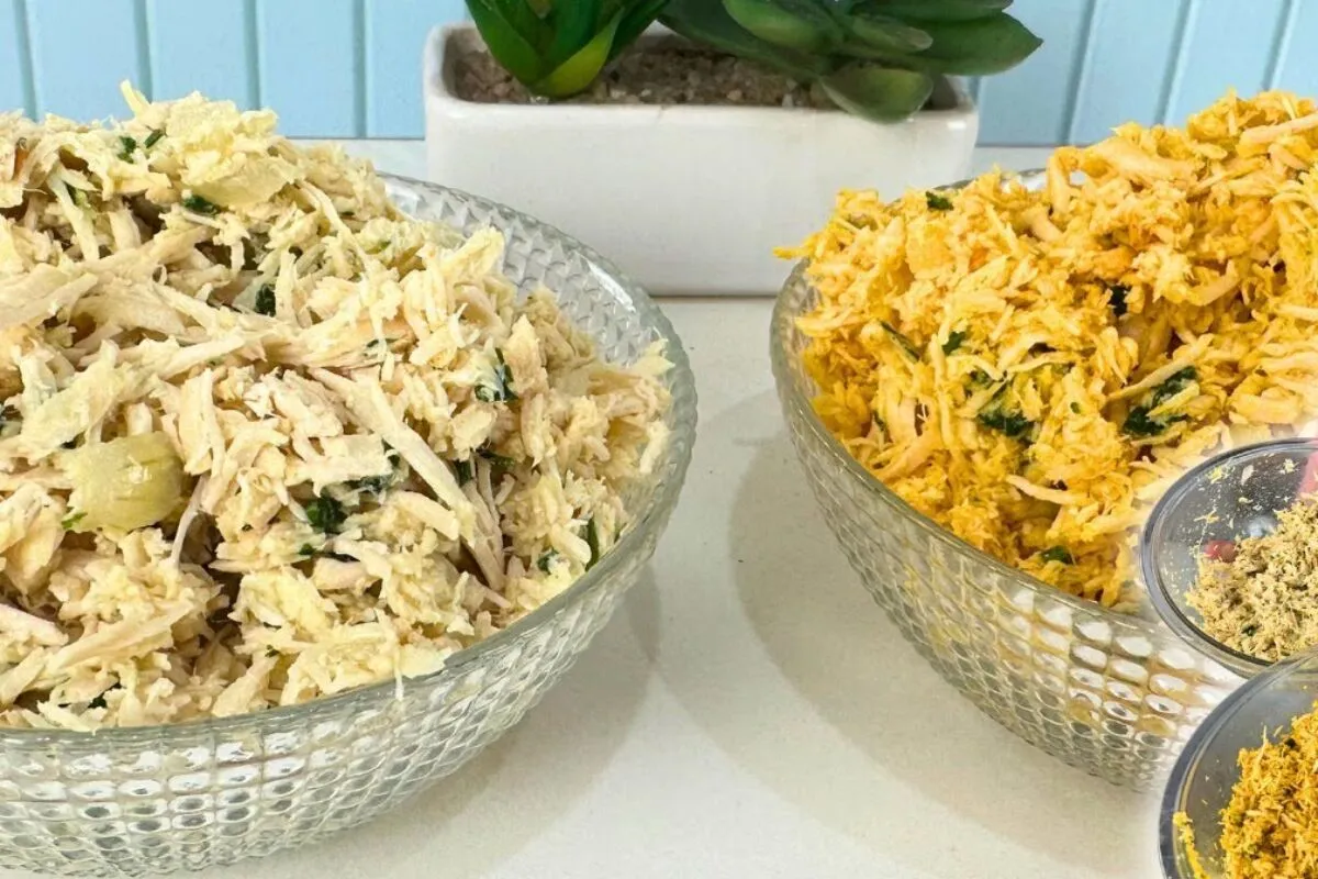 Recheio de frango econômico e muito bem temperado para suas receitas de fim de ano