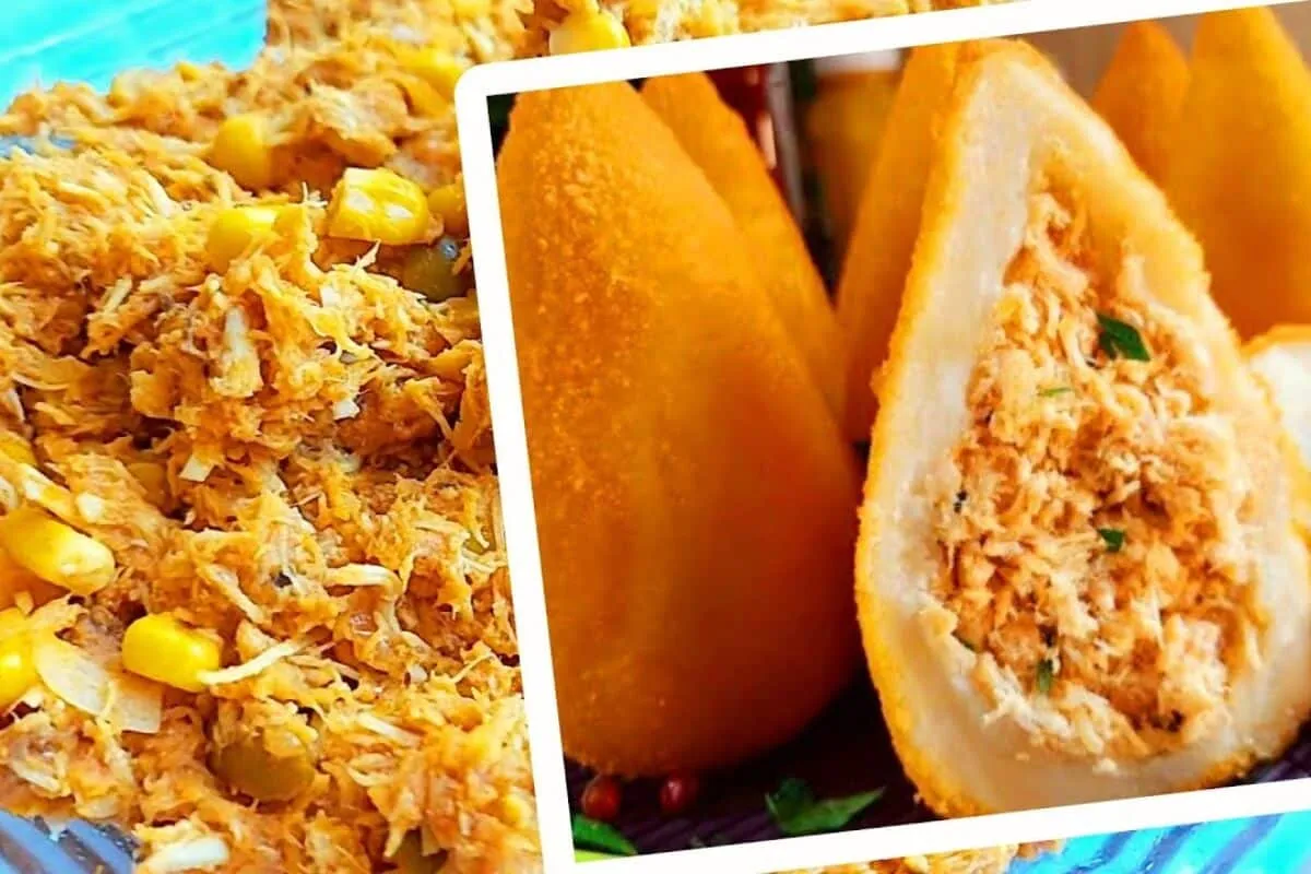 Recheio de frango ideal para coxinhas e tortas, que fica bem temperado e desmancha na boca