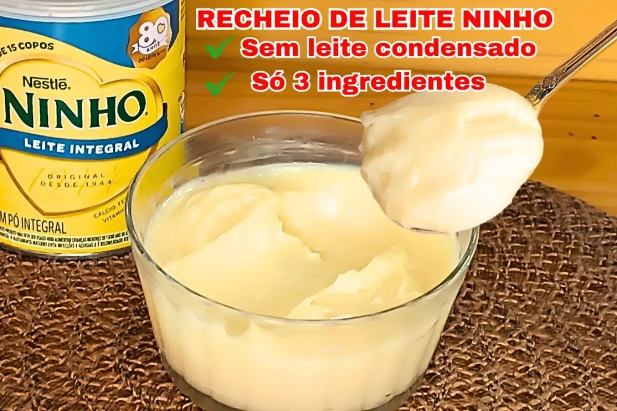 Recheio de leite ninho feito com 3 ingredientes sem leite condensado e sabor autêntico