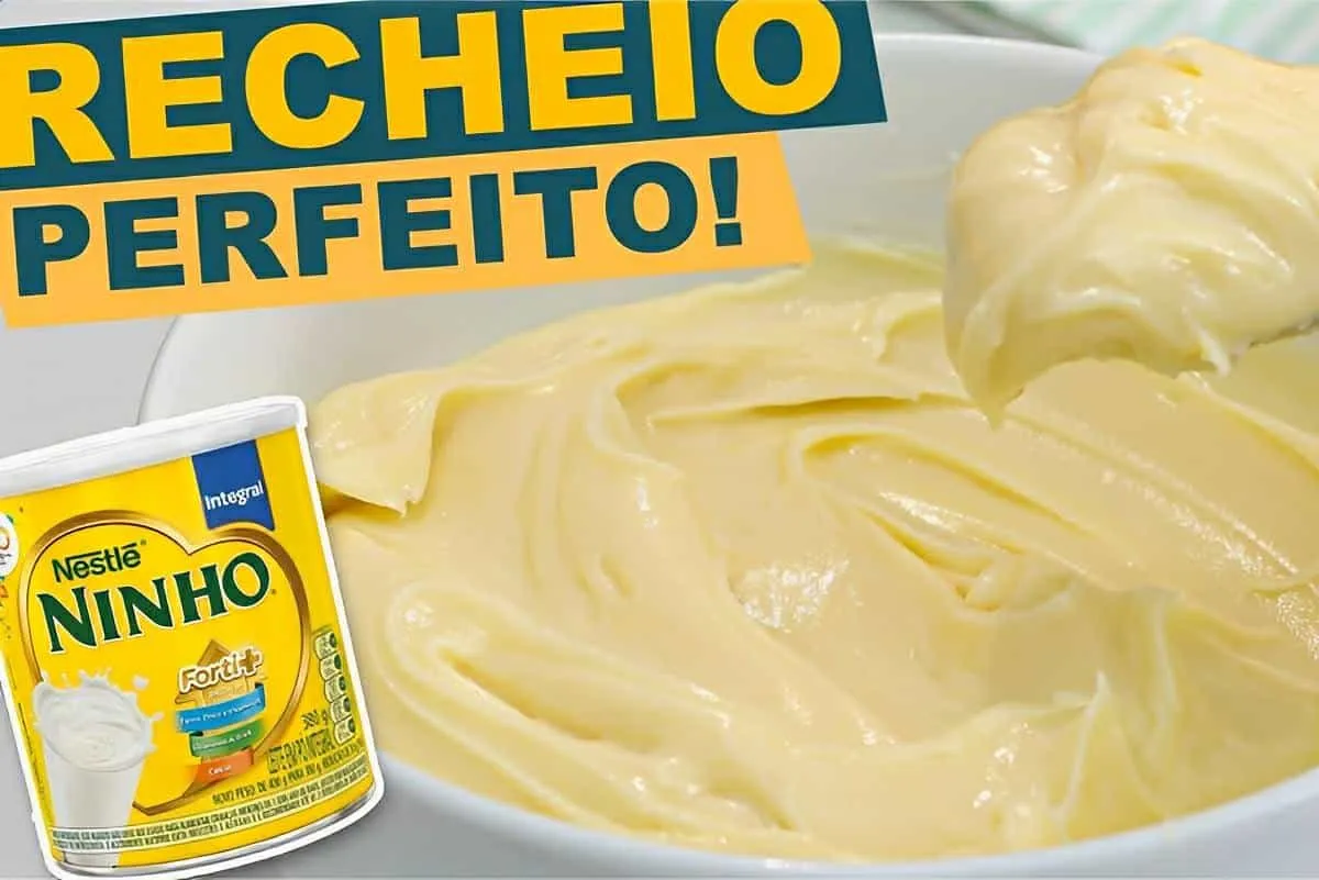 Recheio de leite ninho super cremoso para bolo de aniversário