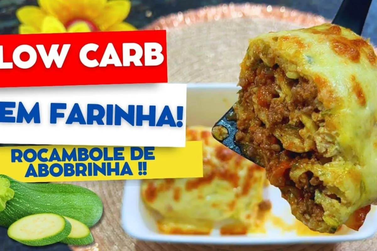 Rocambole de abobrinha low carb e sem farinha, uma opção saudável e deliciosa para o seu jantar