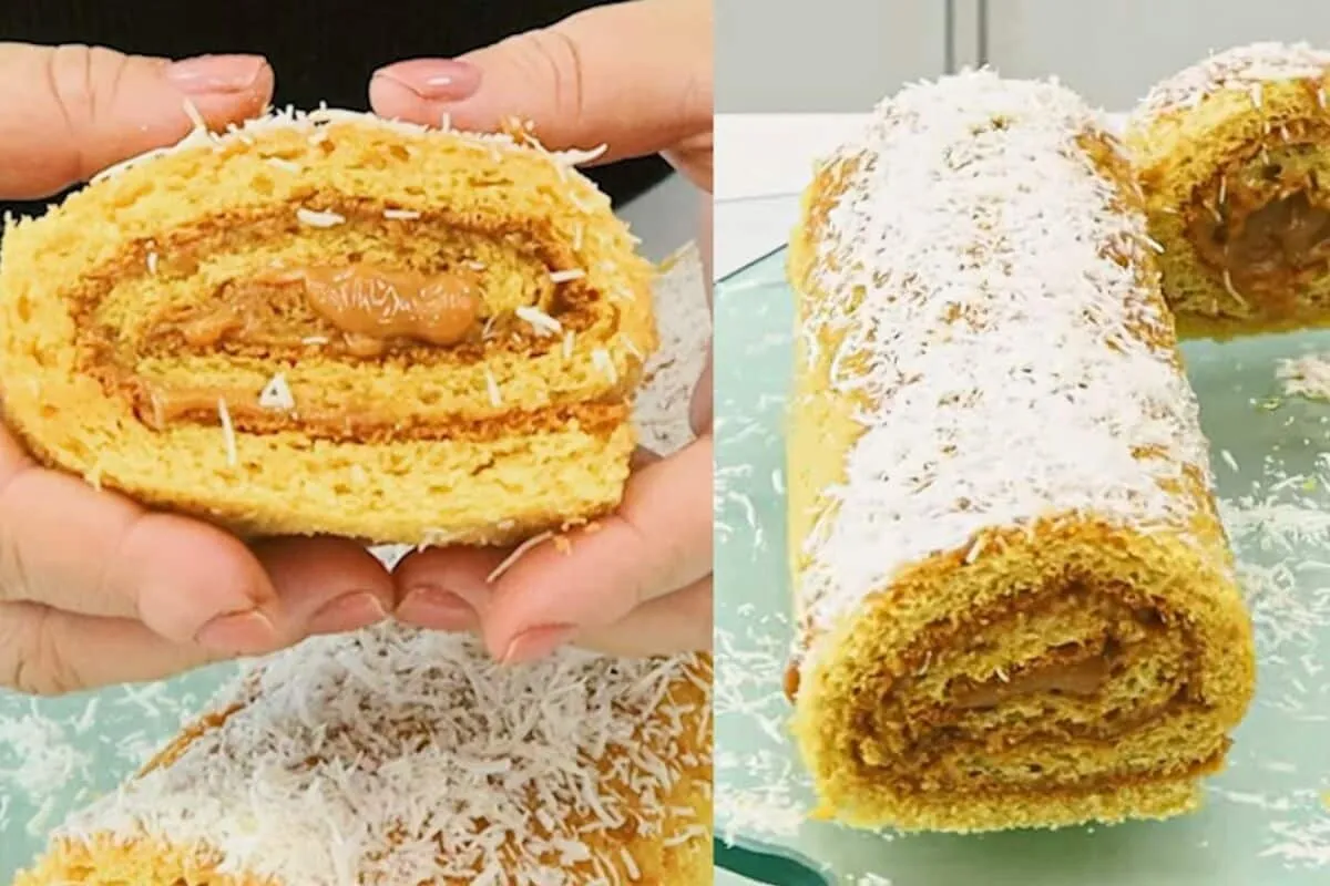 Rocambole de doce de leite feito em menos de 15 minutos, prático e delicioso