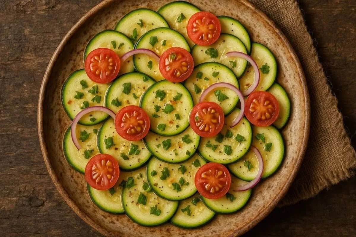 Salada de abobrinha que é leve, fica pronta em minutos e é uma opção de acompanhamento deliciosa