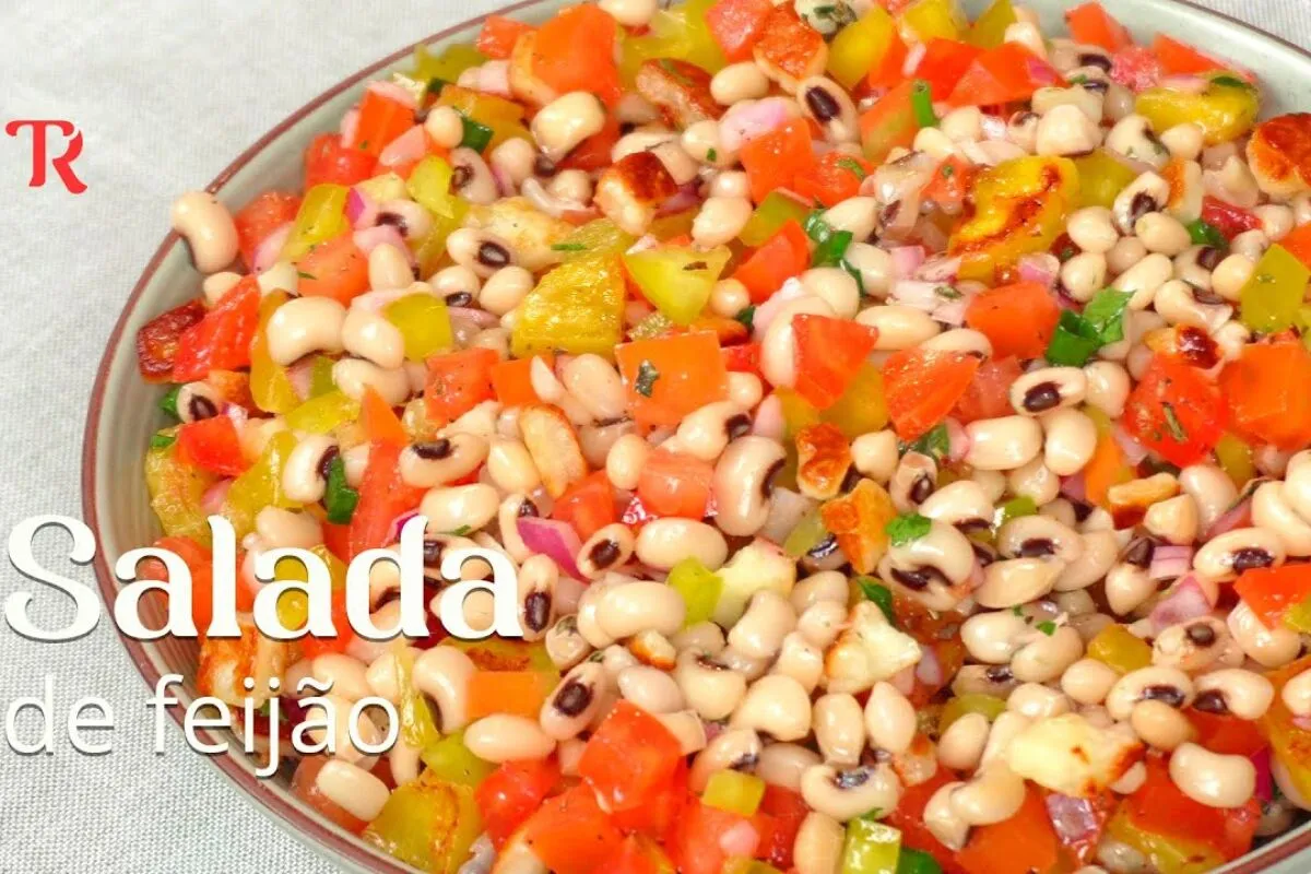 Salada de feijão saborosa que vai ser o maior sucesso no seu acompanhamento de réveillon
