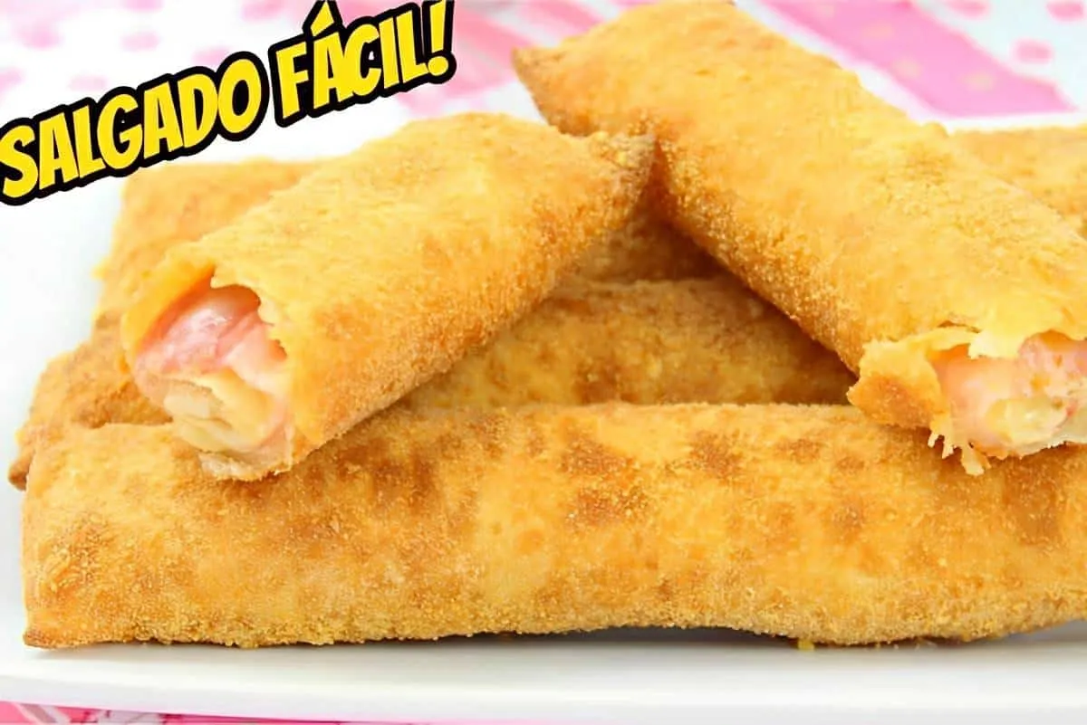 Salgado de preguiçoso simples um lanche prático para as tardes e noites da semana