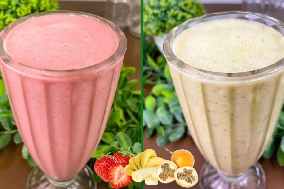 Shake de frutas sem açúcar: uma bebida deliciosa, refrescante e saudável, feita sem leite