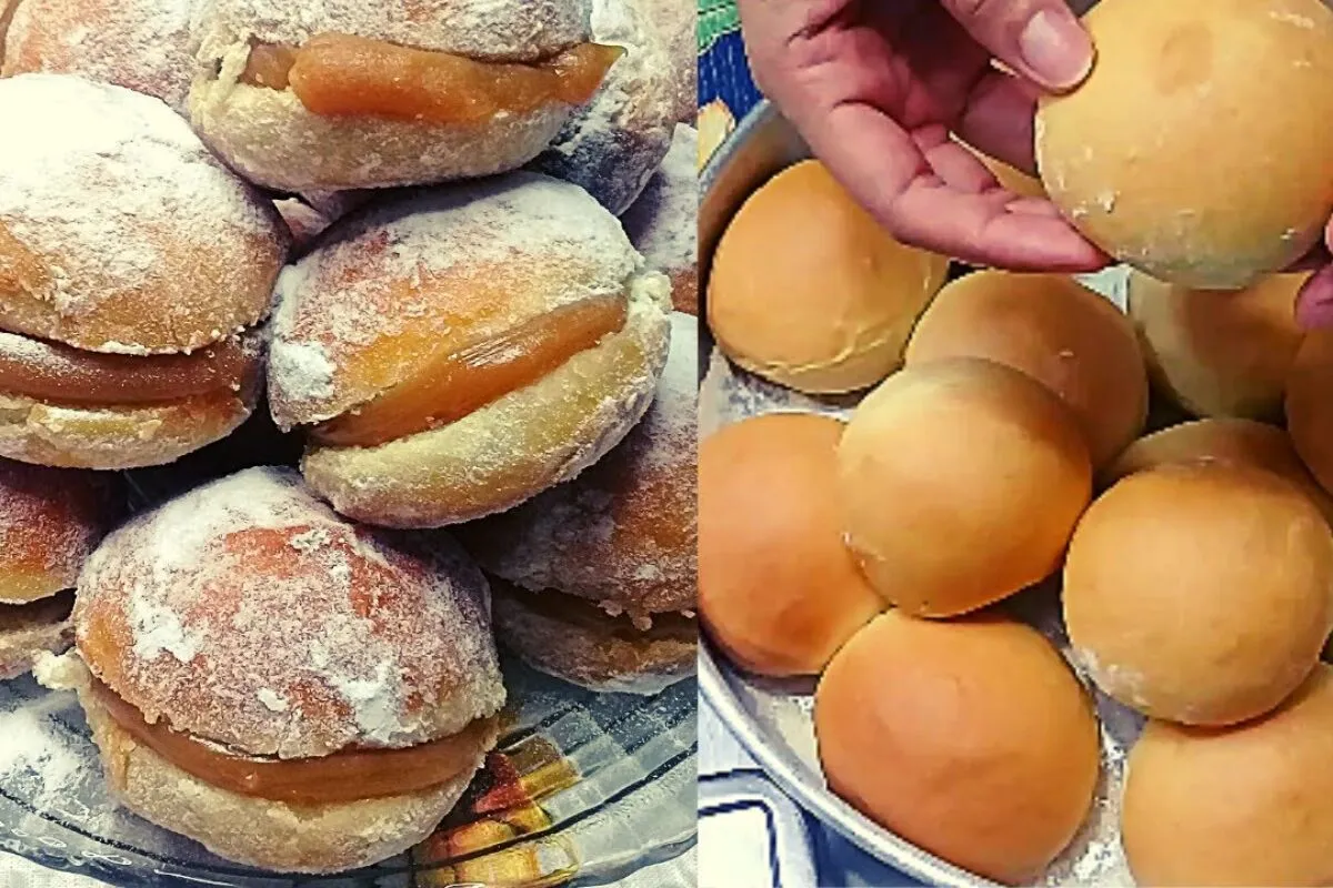 Sonho caseiro com massa leve, macia e recheio que derrete na boca melhor que de padaria