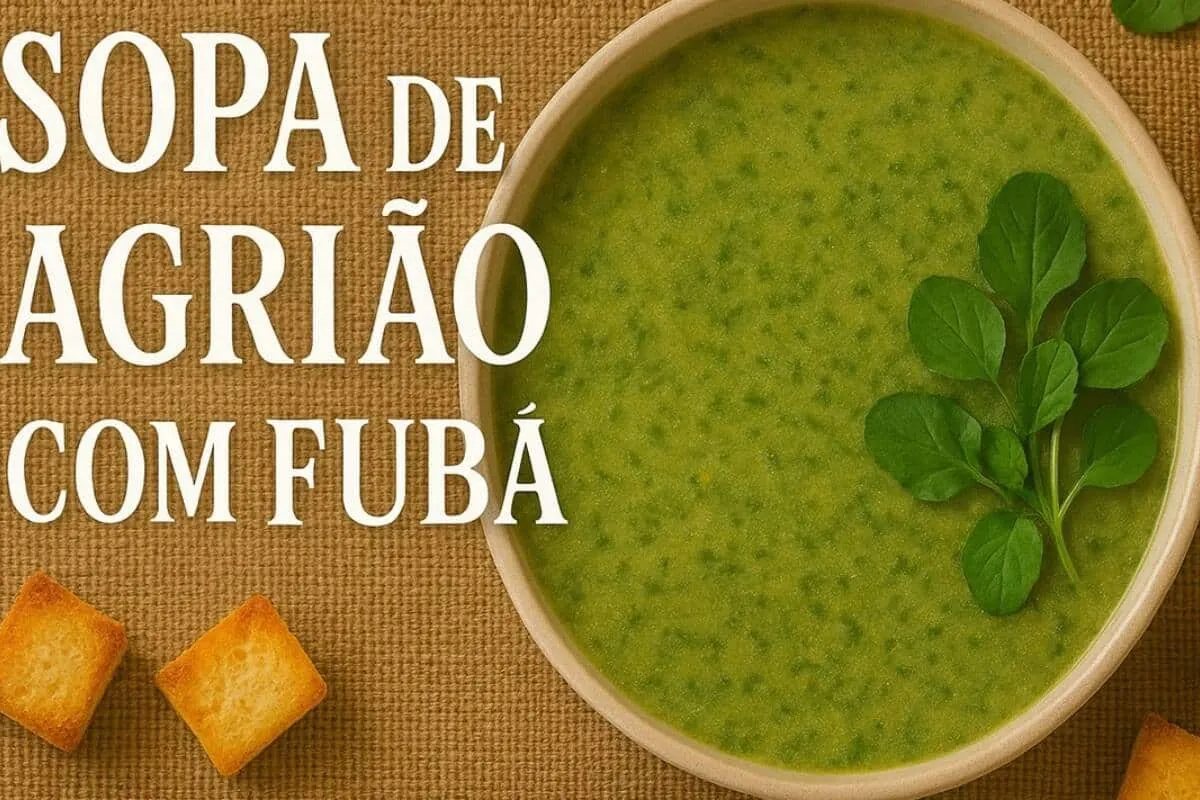 Sopa de agrião com fubá: já anota essa receita para seu jantar quando o inverno chegar