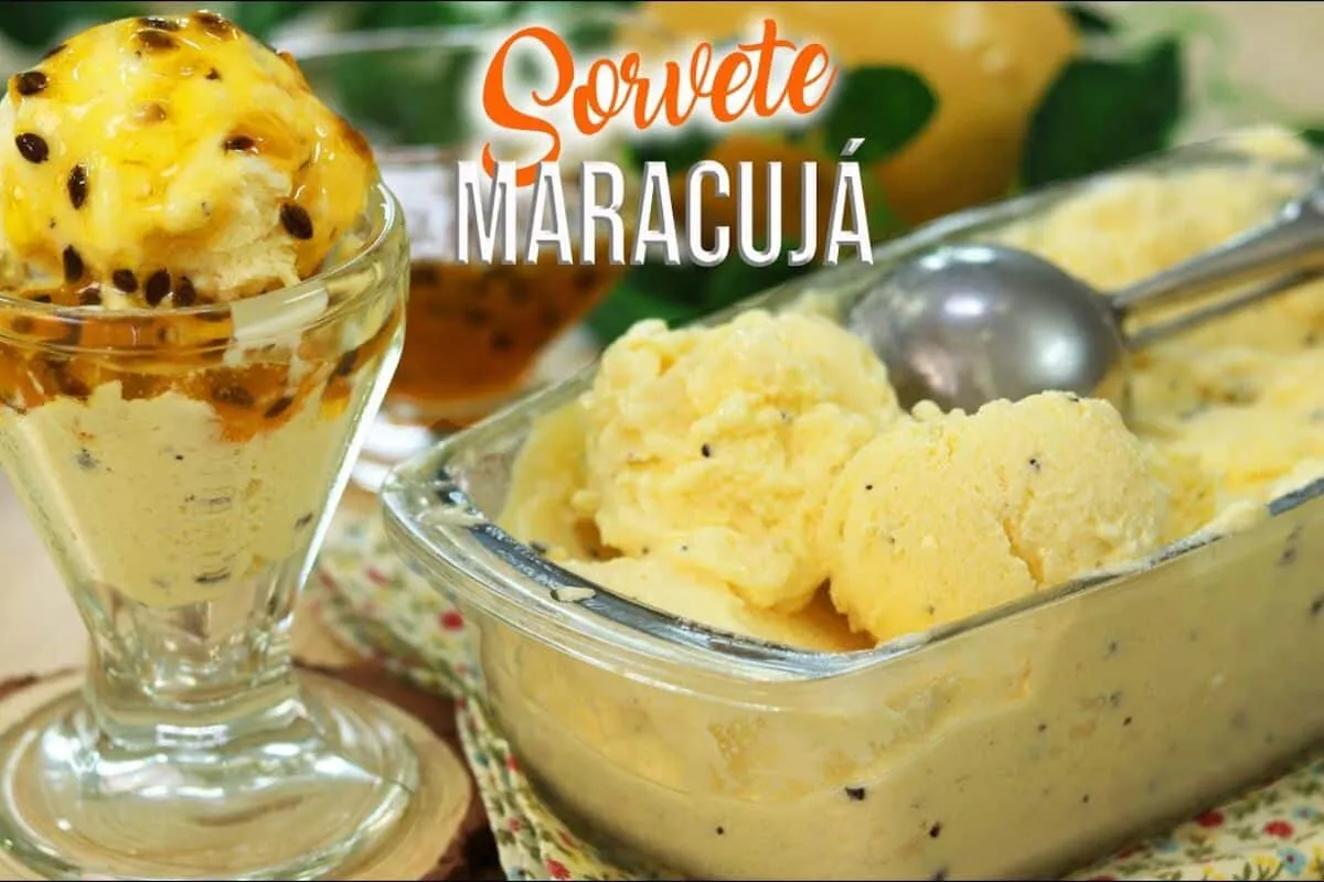 Sorvete cremoso de maracujá e caldinha especial que rende muito e é super econômico