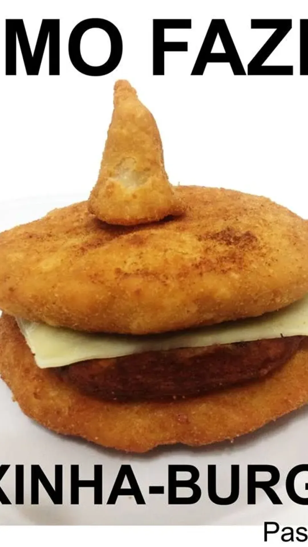 Aprenda a fazer o delicioso Coxinha Burguer. A sensação do momento.