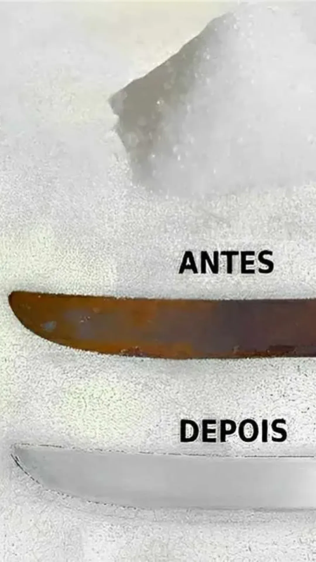 Aprendi como remover ferrugem de metal usando vinagre e sal