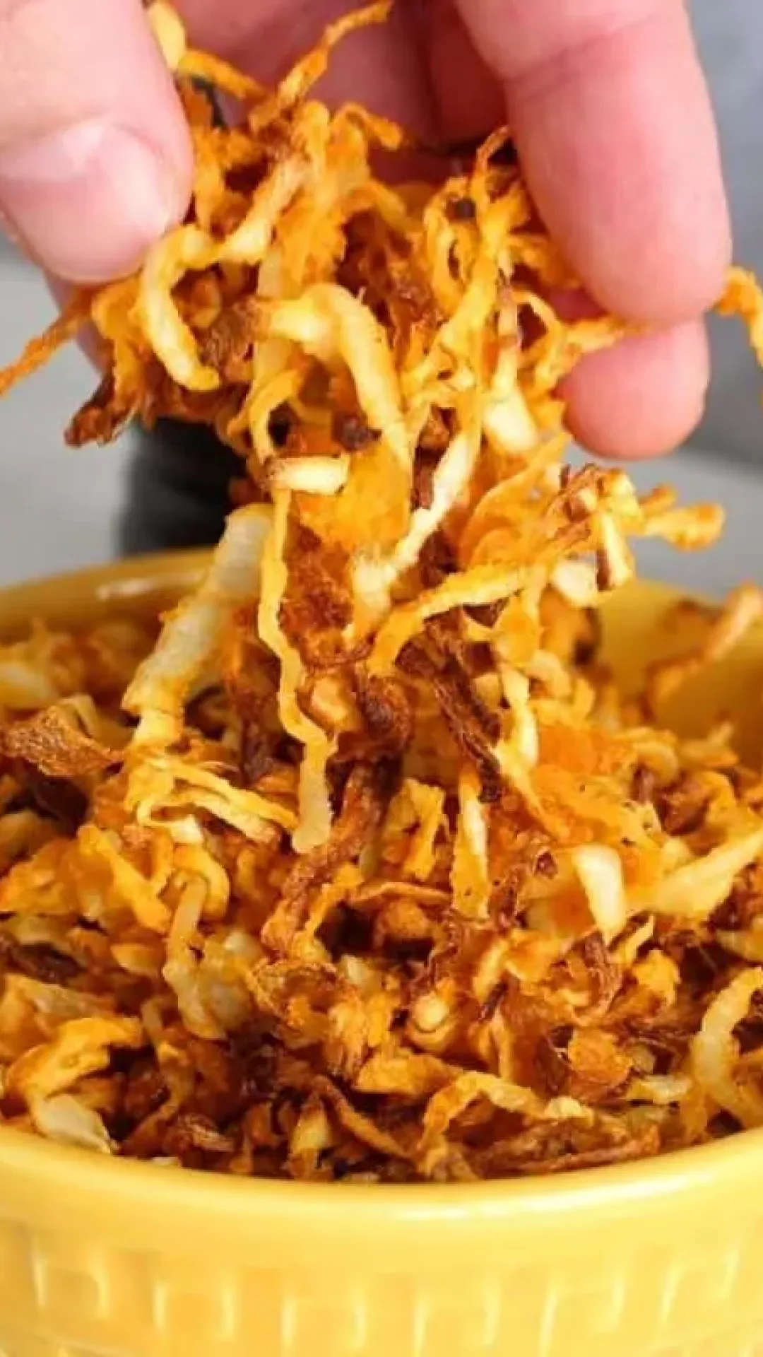 Cebola crispy na air fryer sequinha e crocante para acompanhar qualquer prato