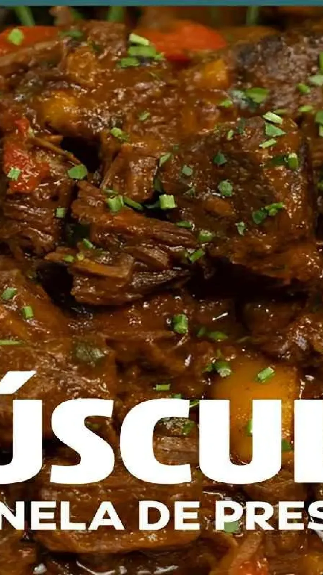 Músculo na panela de pressão super suculento e saboroso para a refeição de toda a família