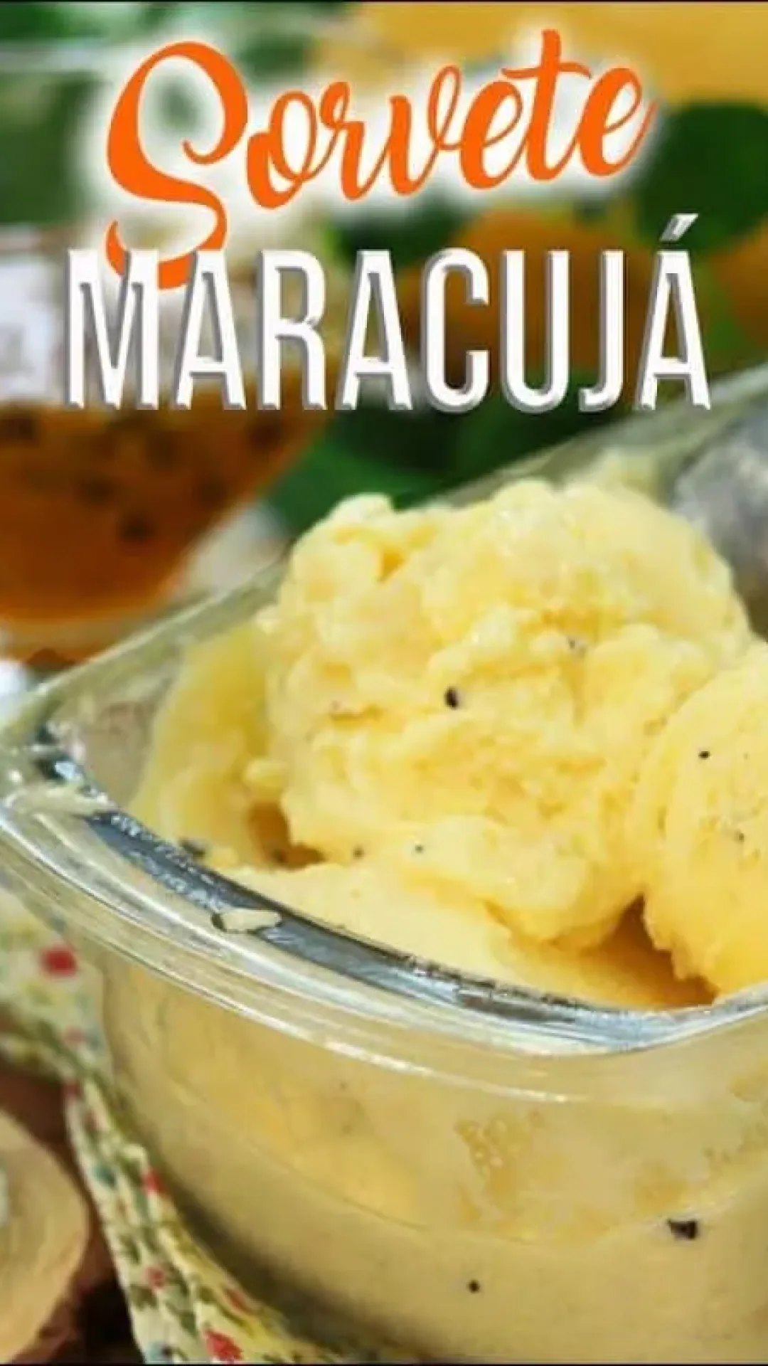 Sorvete cremoso de maracujá e caldinha especial que rende muito e é super econômico