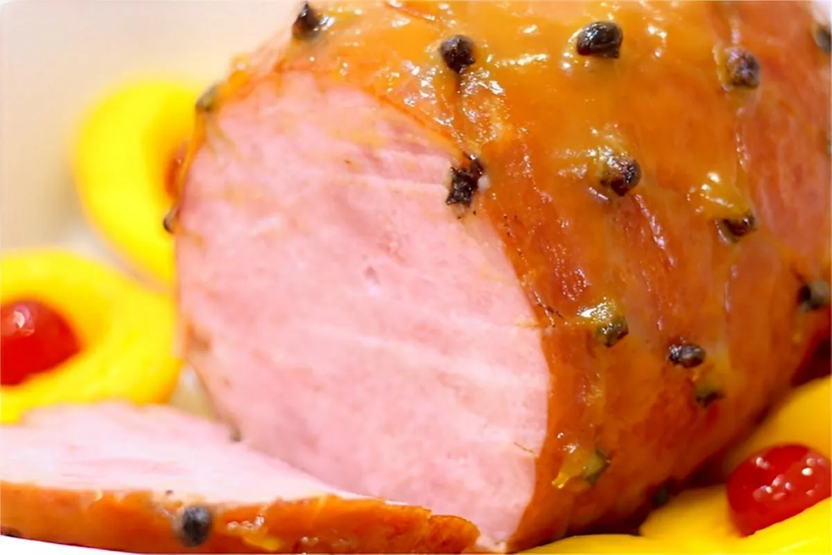 Tender de natal gostoso e suculento com calda de laranja e abacaxi o melhor que já provei