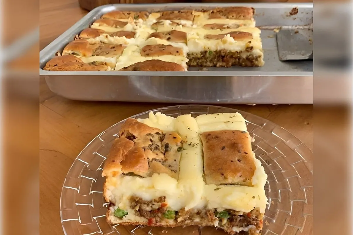 Torta de carne moída com requeijão simples e prática de preparar uma delícia