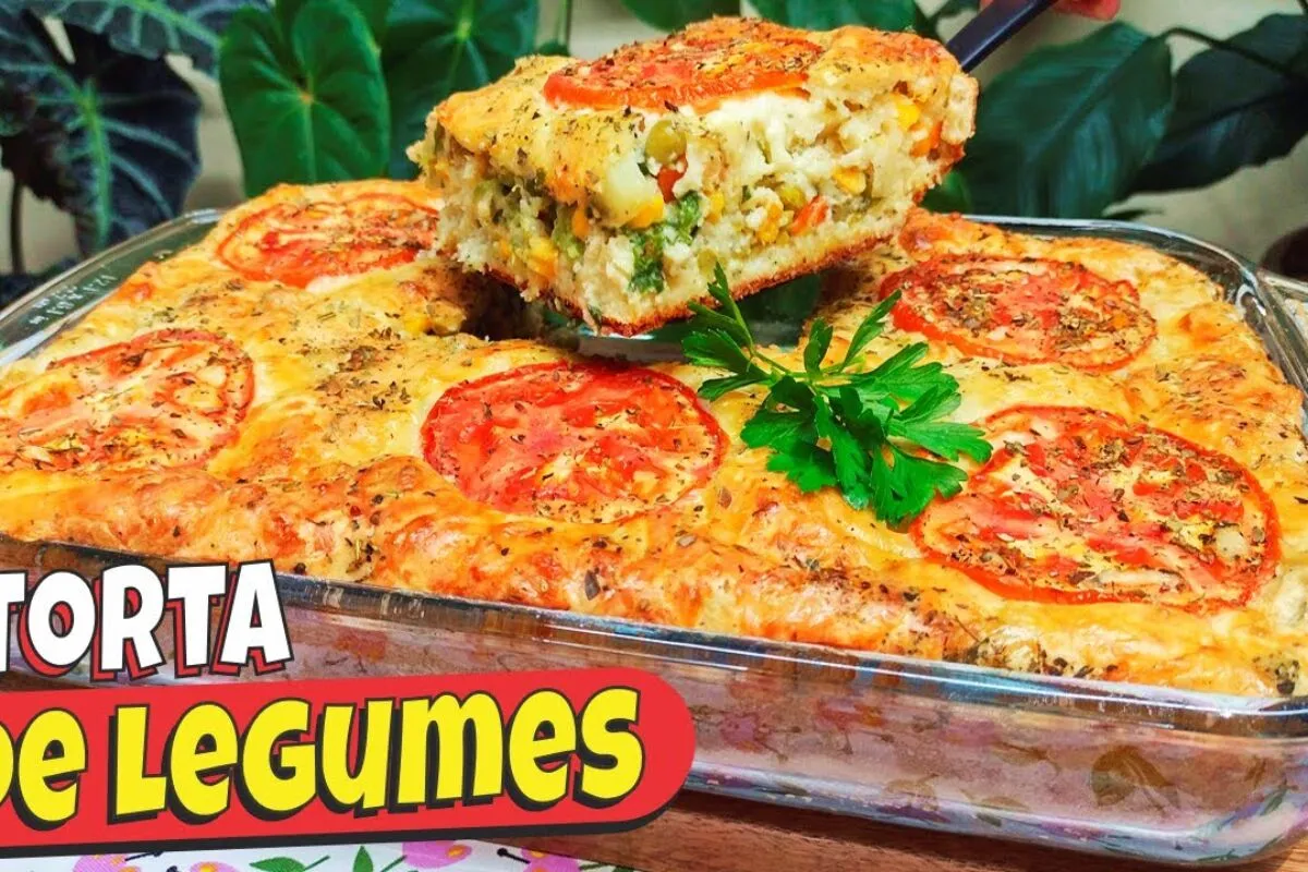 Torta de legumes leve e muito gostosa com uma massa que fica simplesmente incrível