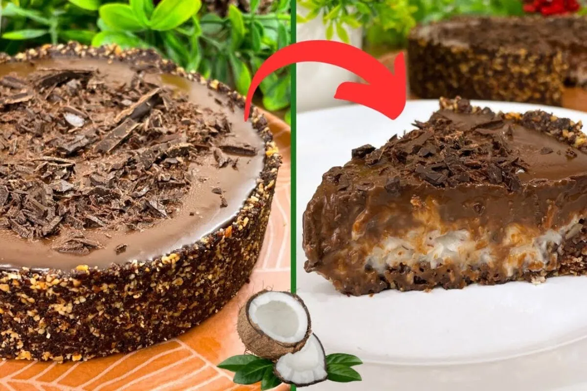Torta de prestígio sem glúten, uma sobremesa maravilhosa, linda e muito fácil de preparar