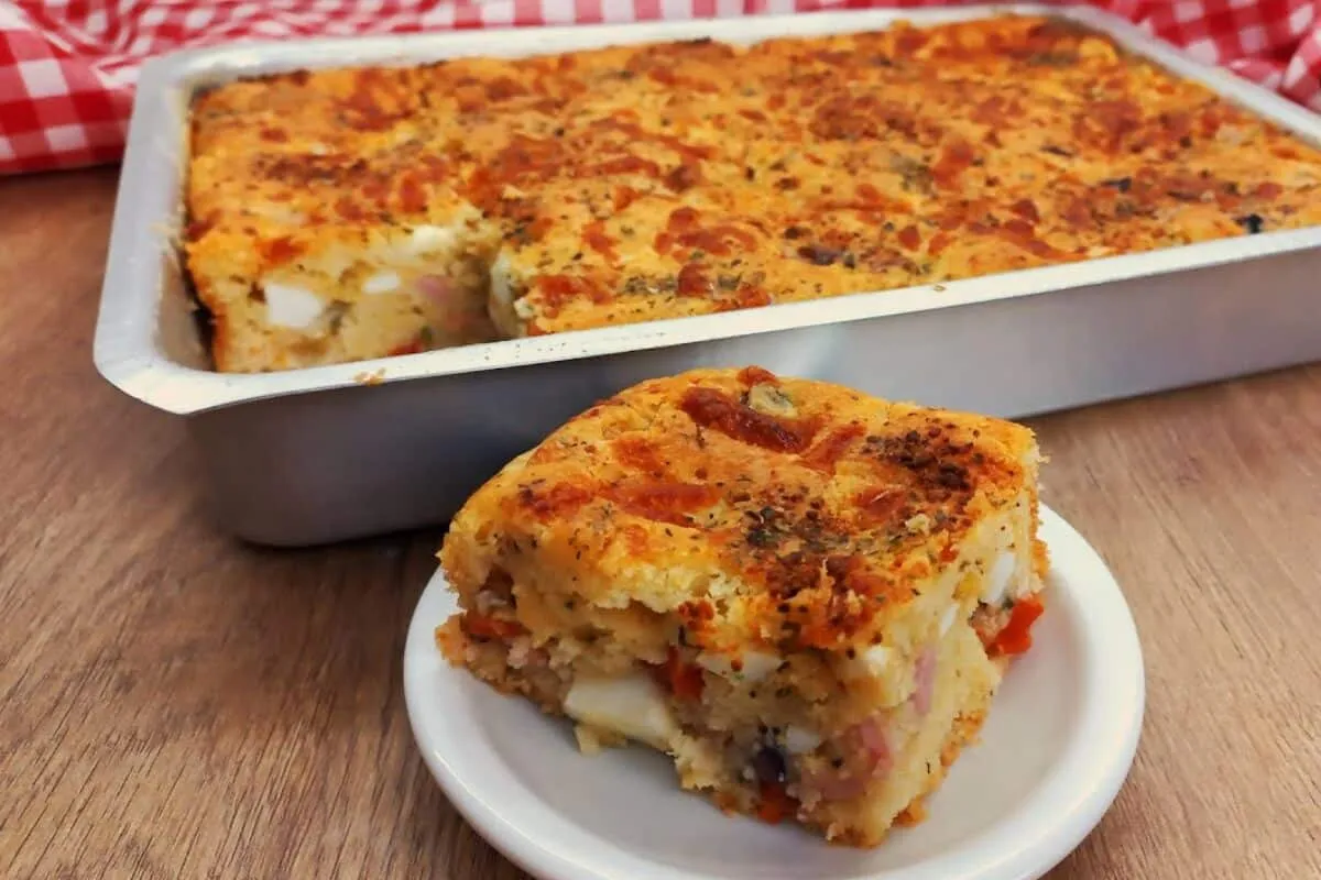 Torta portuguesa completa: essa massa é tão macia que desmancha na boca