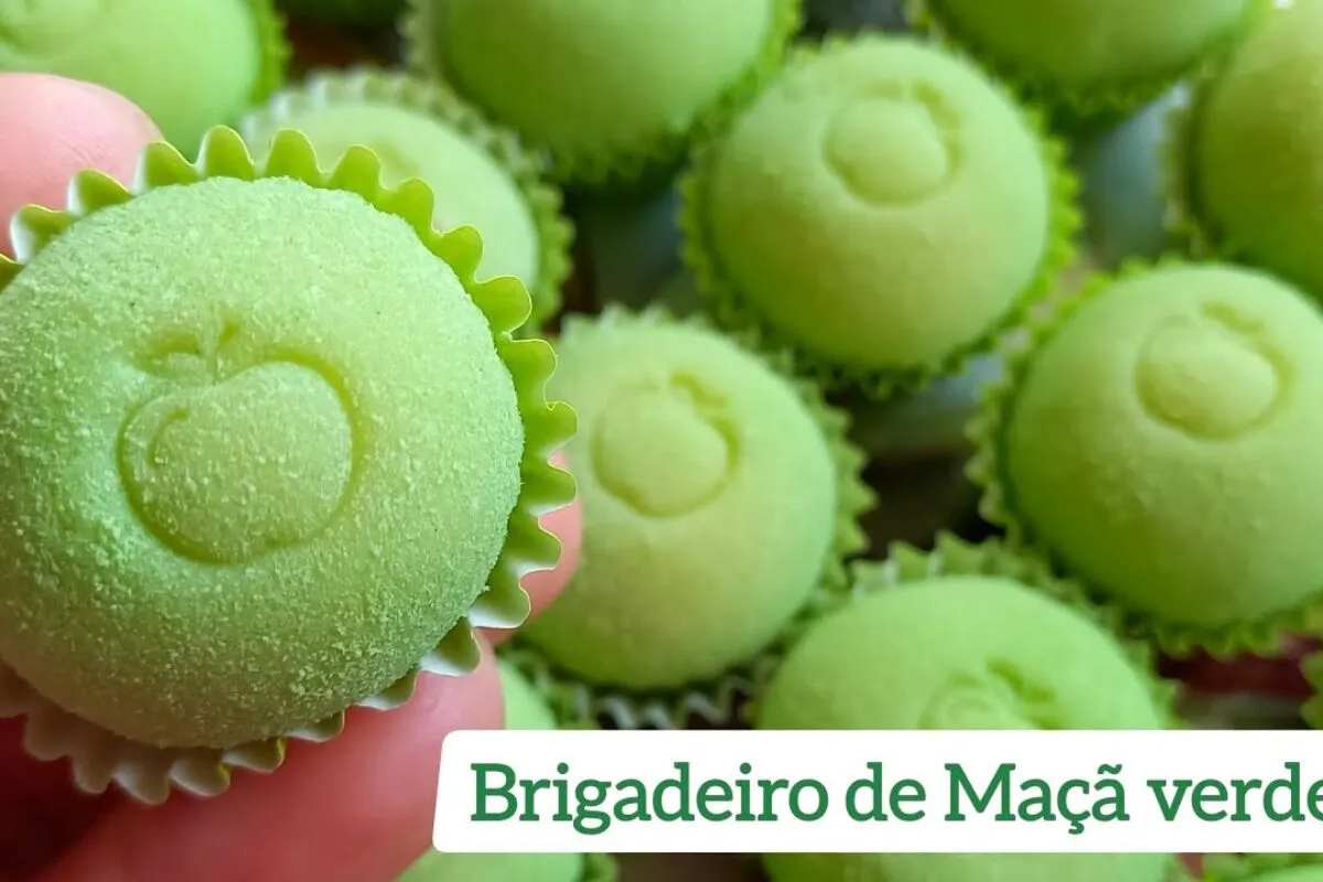 Veja como surpreender na sua festinha com esse brigadeiro de maçã verde